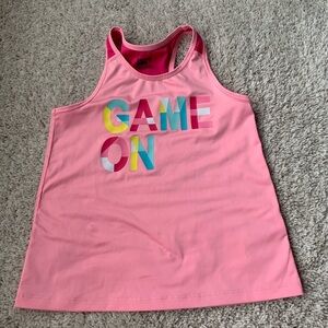 🎆🎇3for$9 “Game On” Spotted Zebra girls tank top- pink- size S (6-7)